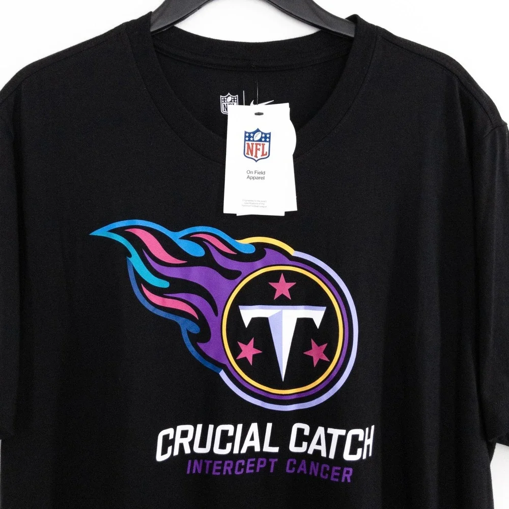 Nike Tennessee Titans Crucial Catch T-Shirt Men's XL Black NFL Intercept Cancer